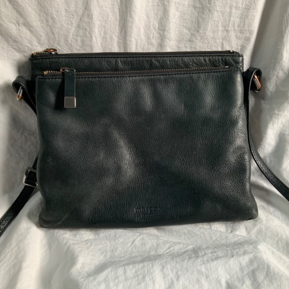 Dark Grey (almost black) Leather Crossbody by Margo - Picture 9 of 9
